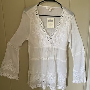 White Lace embroidered tunic